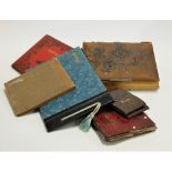 A Victorian leather bound photo album, contents mainly being portraits together with various other