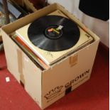 A box containing a collection of LPs, to include The Beatles: Songs from the film 'Help!'