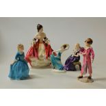 A collection of three Royal Doulton figurines, comprising Southern Belle HN2229, Affection HN2234,