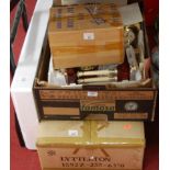 A box containing a collection of 20th century mantel clocks, to include Bentima
