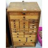 A Victorian pine collector's chest containing a large quantity of watchmaker's and watch repairer'