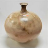 A large studio pottery vase of globular form on a mottled cream ground, height approx. 55cm