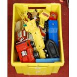 A collection of diecast and plastic model vehicles, to include Tonka