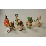Five Beswick Beatrix Potter figures, to include Jemima Puddleduck, Appley Dapply, Poorly Peter