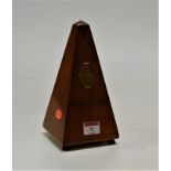 A mid 20th century French walnut cased metronome, height 22cm