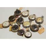 A quantity of Ingersoll gents nickel and base metal cased pocket watches, many with black dials,