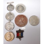 Sundry cased and loose medallions, to include the Stationary Trades commemorative medal, Victorian