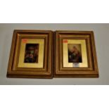 Continental school,19th century, Mother and child, watercolour in gilt frame, together with the