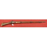 A 19th century three band percussion cap rifle, length 130cmCondition report: Lacking ram rod,