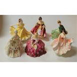 Six Royal Doulton figurines, comprising Victoria HN2471, The Polka HN2156, Grace HN2318, Diana