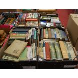 Five boxes of various hardback books, mixed subjects to include The Villages of Great Britain by