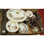 A box containing a collection of glassware and ceramics, to include Royal Worcester Evesham Gold,