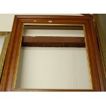 A Victorian moulded oak and parcel gilt picture frame, rebate dimensions 76x65.5cm