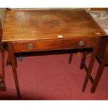 A 19th century mahogany single drawer side table, width 80.5cm