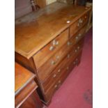 A mid-19th century mahogany square front chest of two short over three long graduated drawers, width