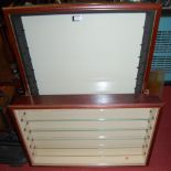 Two contemporary glazed collector's wall mounted display cabinets