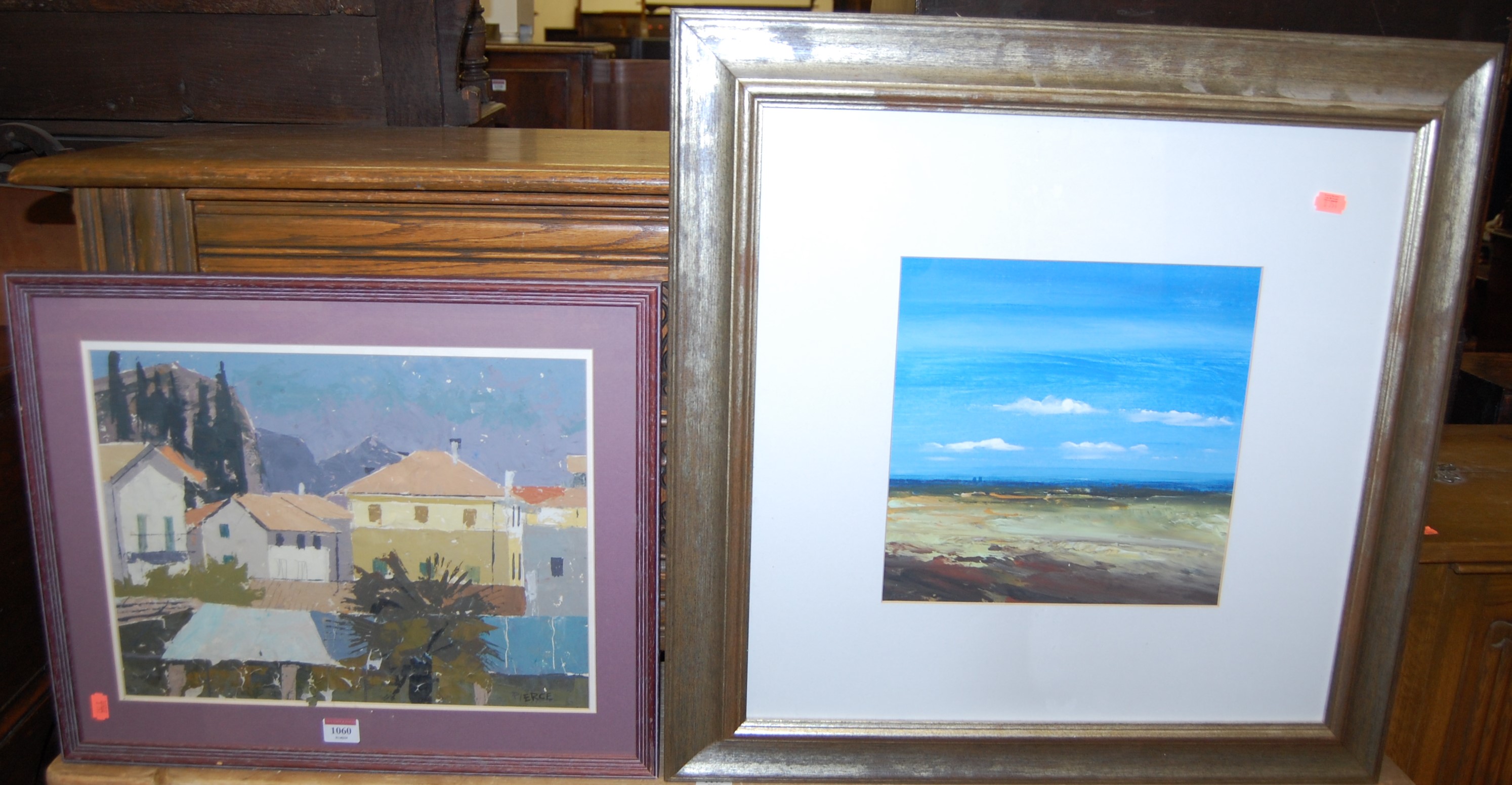 Assorted contemporary original artworks to include cottage scene and rural landscape (5)