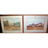John Barber - New South Wales, landscape, watercolour, signed lower right, 29x44cm, and one other by