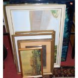 Assorted pictures and prints to include after George Romney - Mrs Robinson, mezzotint