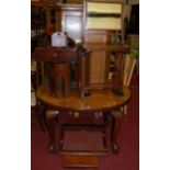 Occasional furniture to include; an Edwardian D-end walnut extending dining table with single