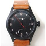 A Christopher Ward black ceramic on titanium(?) gent's quartz wristwatch, having a signed mark I