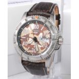 A gent's Seiko 5 Sports steel cased automatic wristwatch, having a camouflage dial, day-date