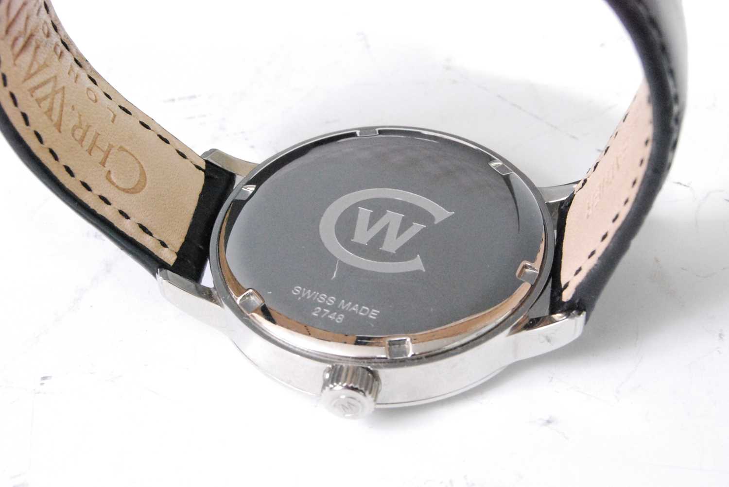 A Christopher Ward gent's steel cased quartz wristwatch, having a signed mark II white enamel dial - Image 3 of 3