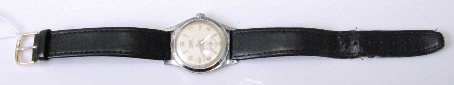 A gent's Kered steel cased vintage wristwatch, having signed silvered dial, subsidiary seconds - Image 3 of 3