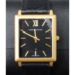 A gent's Larsson & Jennings Norse gilt metal and steel cased quartz wristwatch, having a signed