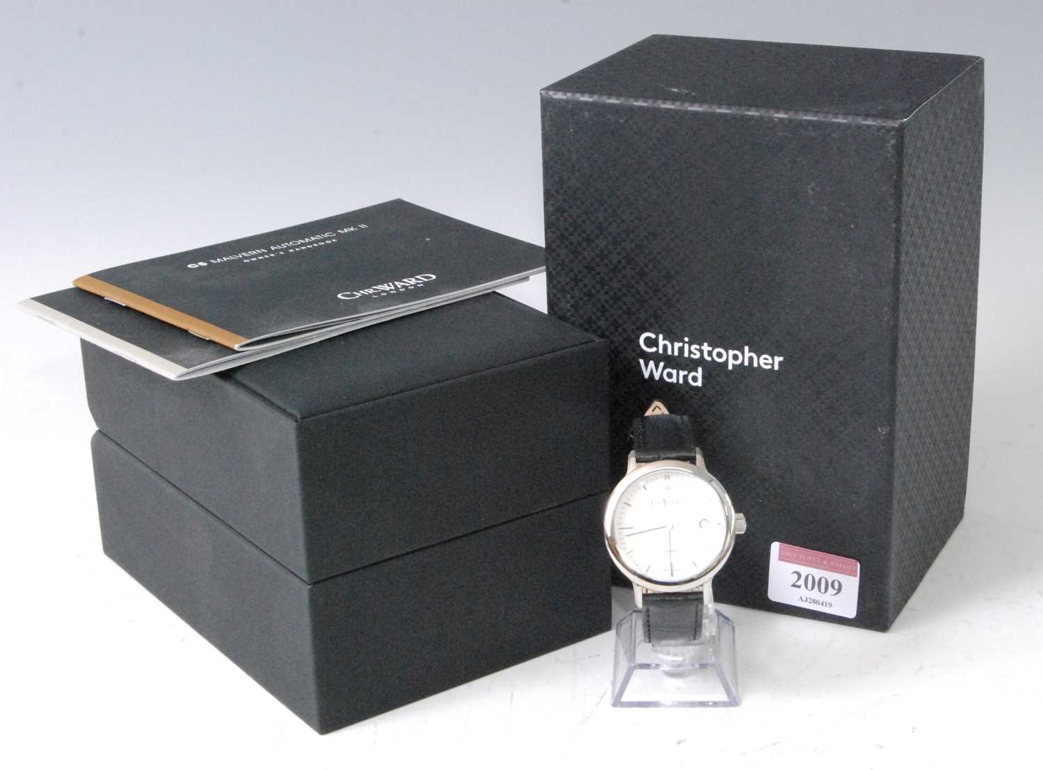 A Christopher Ward gent's steel cased quartz wristwatch, having a signed mark II white enamel dial - Image 2 of 3