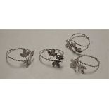 A set of four continental silver lady's bangles, each having ropetwist decoration surmounted by