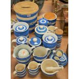 A collection of Cornish ware tablewares, in the Electric Blue pattern, mainly being T.G. Green green