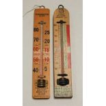 A Charrington & Co brewer's thermometer by W. Reeves & Co Ltd of London; together with a similar