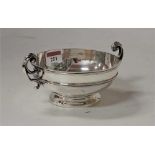 A late Victorian silver twin handled footed bowl, 8.5oz, London 1896, dia.14cm