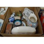 Three boxes of miscellaneous china, to include Royal Doulton Expressions Tiverton pattern part tea