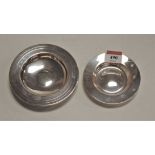 A modern silver Armada type dish, dia.12cm; together with one other smaller example, gross weight