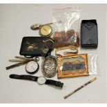 A collection of miscellaneous items, to include a boxed Georg Jenson money-clip, various pocket