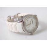 Thames Sabo - a lady's quartz wristwatch on rubber bracelet, dial dia.33cm