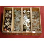A collection of assorted Victorian and later ceramic, glass and turned wooden furniture knobs