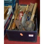 A box of miscellaneous 19th century and later hand tools