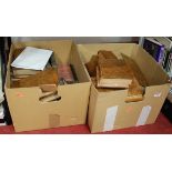 Two boxes of miscellaneous 19th century and later leather bound books, to include James Boswell's