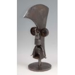 Contemporary Northern European School - Cubist Axe-head bust, welded and wrought iron, raised on