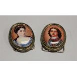 A miniature painted porcelain plaque depicting Peter the Great, indistinctly signed, miniature