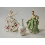 A Royal Doulton figurine 'Shirley', HN2702; one other 'Fair Lady' HN2193; and a Royal Doulton Mystic