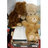 A Treasured Bears boxed limited edition gift set; together with three modern plush bears (4)