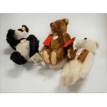 A collection of five Steiff teddy-bears, to include Winnie the Pooh in blond mohair, h.27cm,