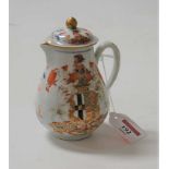 A Chinese export sparrowbeak cream jug and cover, armorial decorated in the Imari palette and