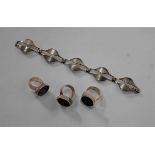 A vintage German 925 silver bracelet by Andreas Daum; together with three various silver and