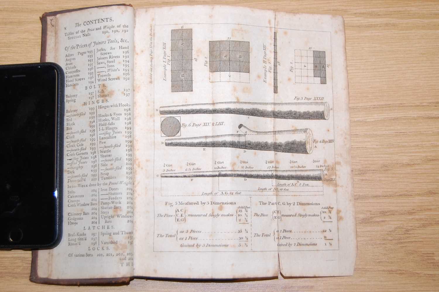 An early 19th century full leather bound volume 'Mr Hoppus's Measurer, Greatly Enlarged and - Bild 3 aus 6