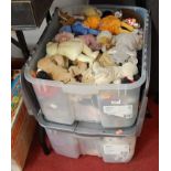 Two boxes of miscellaneous soft toys, mainly being Ty Beanie Babies